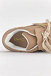 Жіночі кросівки Dior ID Beige, бежеві шкіряні кеди діор ід айді, фото 6