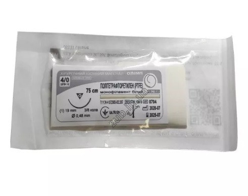 Політетрафторетилен/PTFE монофілентний 75 см. 4/0 Олімп
