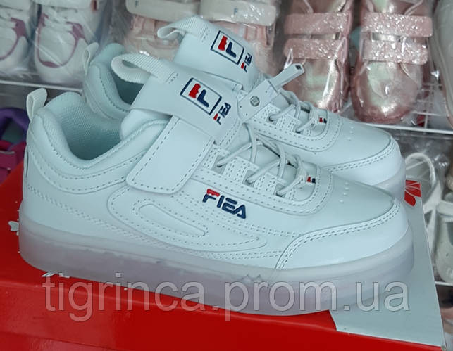 Белые кроссовки LED подсветка светящиеся детские 27(16,8)29(18 ...