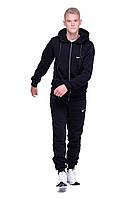 Мужские Спортивные костюмы с Начесом зима Nike, Мужской Спортивный костюм Утеплённый Флисовый черный найк
