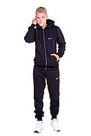 Спортивний Костюм Чоловічий осінь зима чорний Nike, Чоловічий Спортивний костюм Теплий Флісовий найк