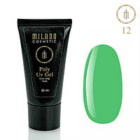 Акрил гель Poly Gel Milano NEON 30ml №12 полигель для наращивания ногтей для маникюра