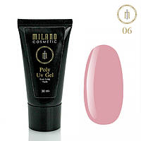 Акрил гель Poly Gel Milano NEON 30ml №06 полигель для наращивания ногтей для маникюра