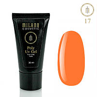 Акрил гель Poly Gel Milano NEON 30ml №17 полигель для наращивания ногтей для маникюра