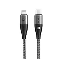 Кабель Promate iCord-PD20 USB-C to Lightning 3А 1.2 м  Black (icord-pd20.black)