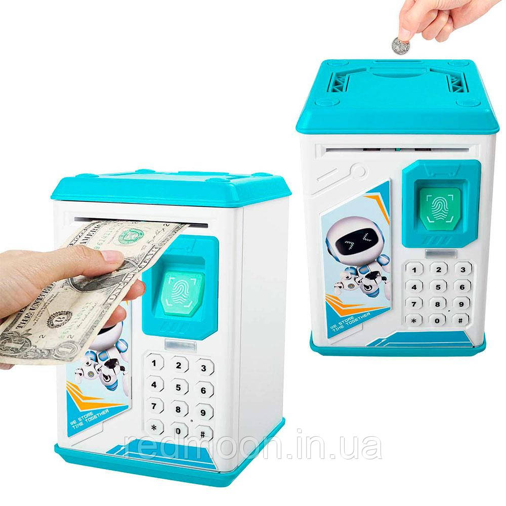 Електронна скарбничка сейф з кодовим замком Robot Bodyguard / Дитяча скарбничка для монет та купюр, фото 1