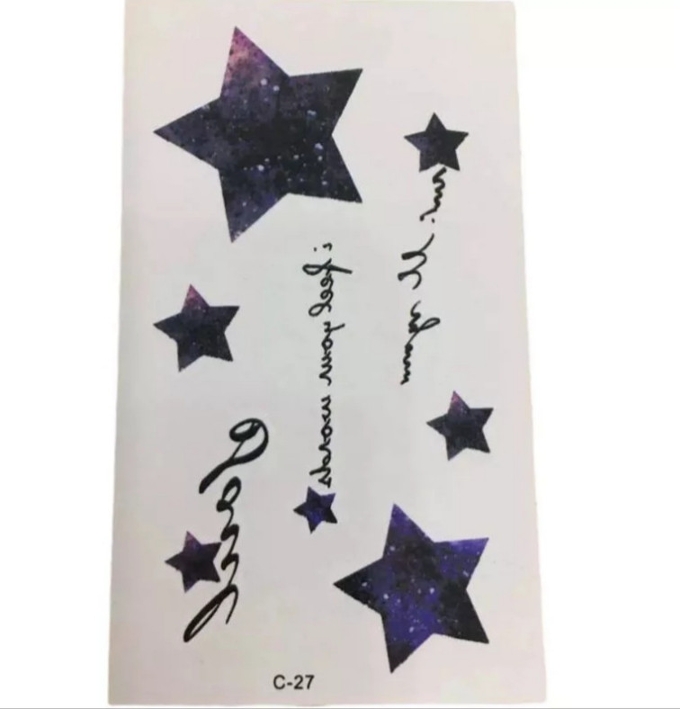 Тимчасове тату на шкіру "Зірочки" - розмір стікера 10*6см, фото 1