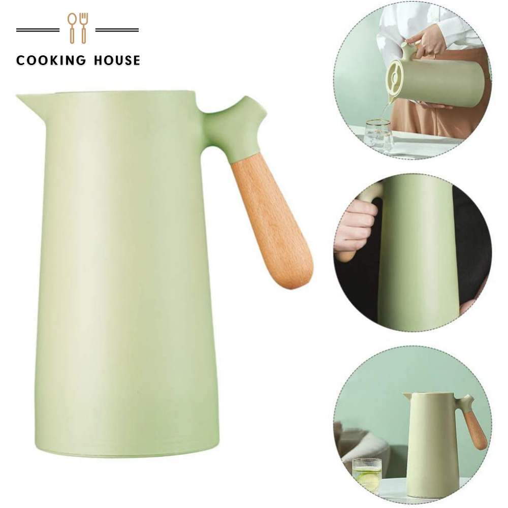 Термос-глечик для гарячих та холодних напоїв, термоглечик 2в1 Cooking House - 1 л - оливковий