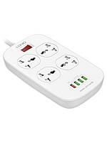 Фільтр LDNIO SC4407 4 розетки 4*USB 2500W QC3.0 3.1A 2.0m