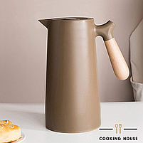 Термос-глечик для гарячих та холодних напоїв, термоглечик 2в1 Cooking House - 1 л - коричневий, фото 3