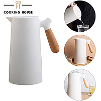 Термос-глечик для гарячих та холодних напоїв, термоглечик 2в1 Cooking House - 1 л - білий, фото 4