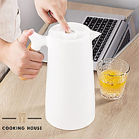 Термос-глечик для гарячих та холодних напоїв, термоглечик 2в1 Cooking House - 1 л - білий, фото 5