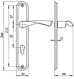 Ручки для металевих дверей 85-112 циліндровий Хром, фото 2