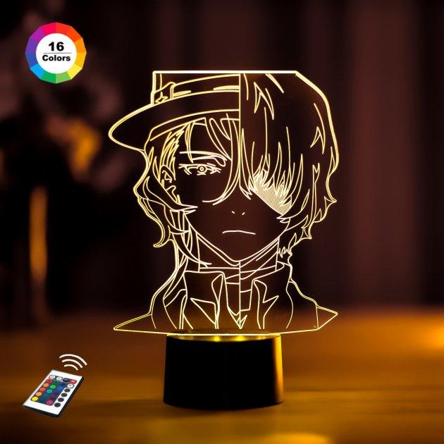3D-нічник «Чуя Накахара та Дазай Осаму» (УВАЧНЕ ЗОБРАЖЕННЯ) мережевий адаптер + батарейки (3ААА) 3DTOYSLAMP