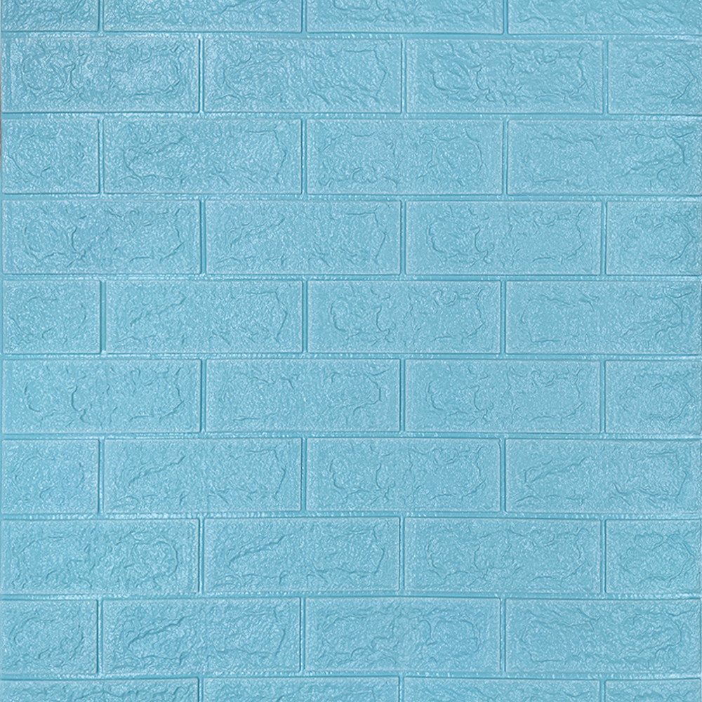Декоративная 3Д панель стеновая Бирюзовый Кирпич самоклеющиеся 3d панели для стен 700x770x5 мм (2-5мм) - фото 1 - id-p1147816110