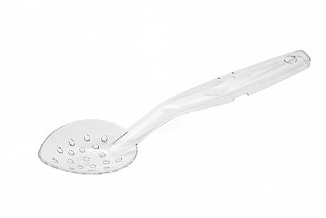 Ложка сервірувальна з отворами для ресторанів та кафе 29.5x7 см полікарбонат прозора, фото 1