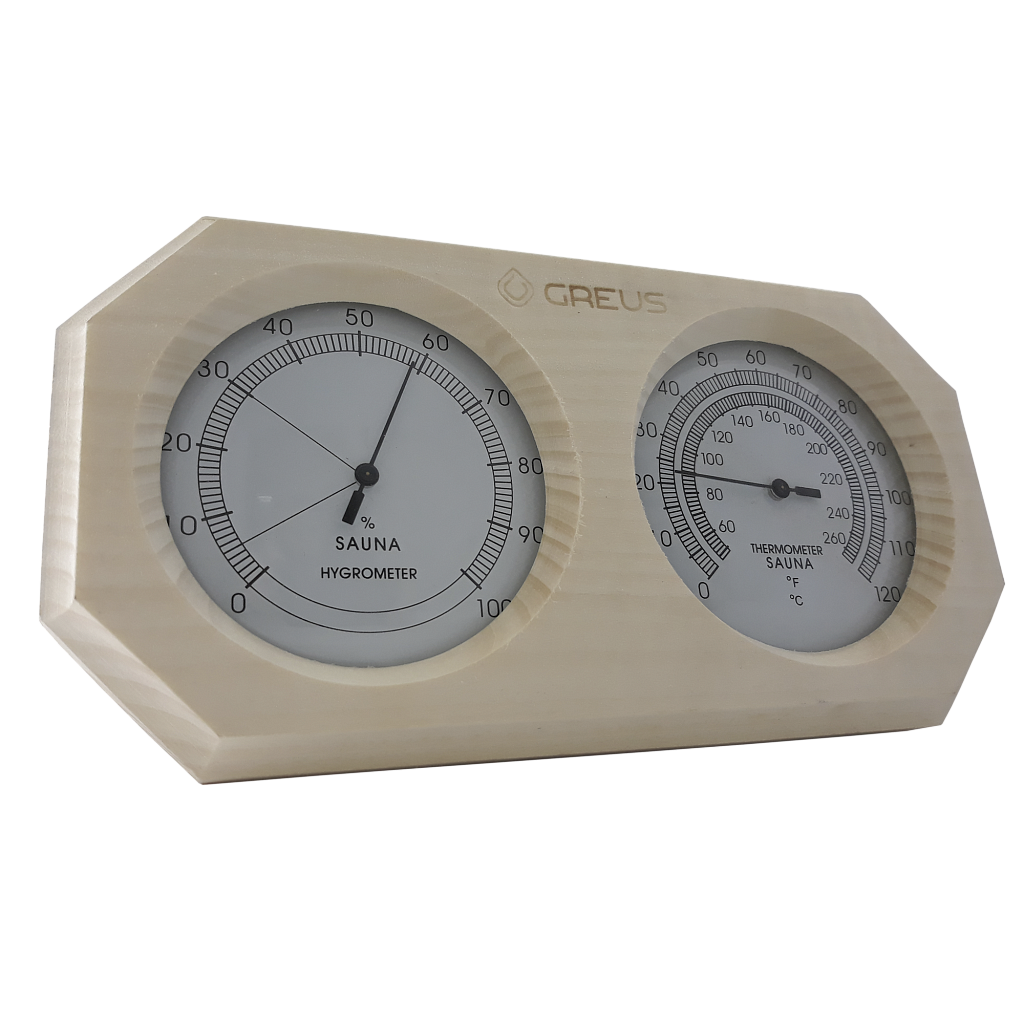 Термогігрометр Greus 26х14 липа для лазні або сауни, фото 1