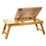 Столик для сніданку і ноутбука бамбуковий, фото 3