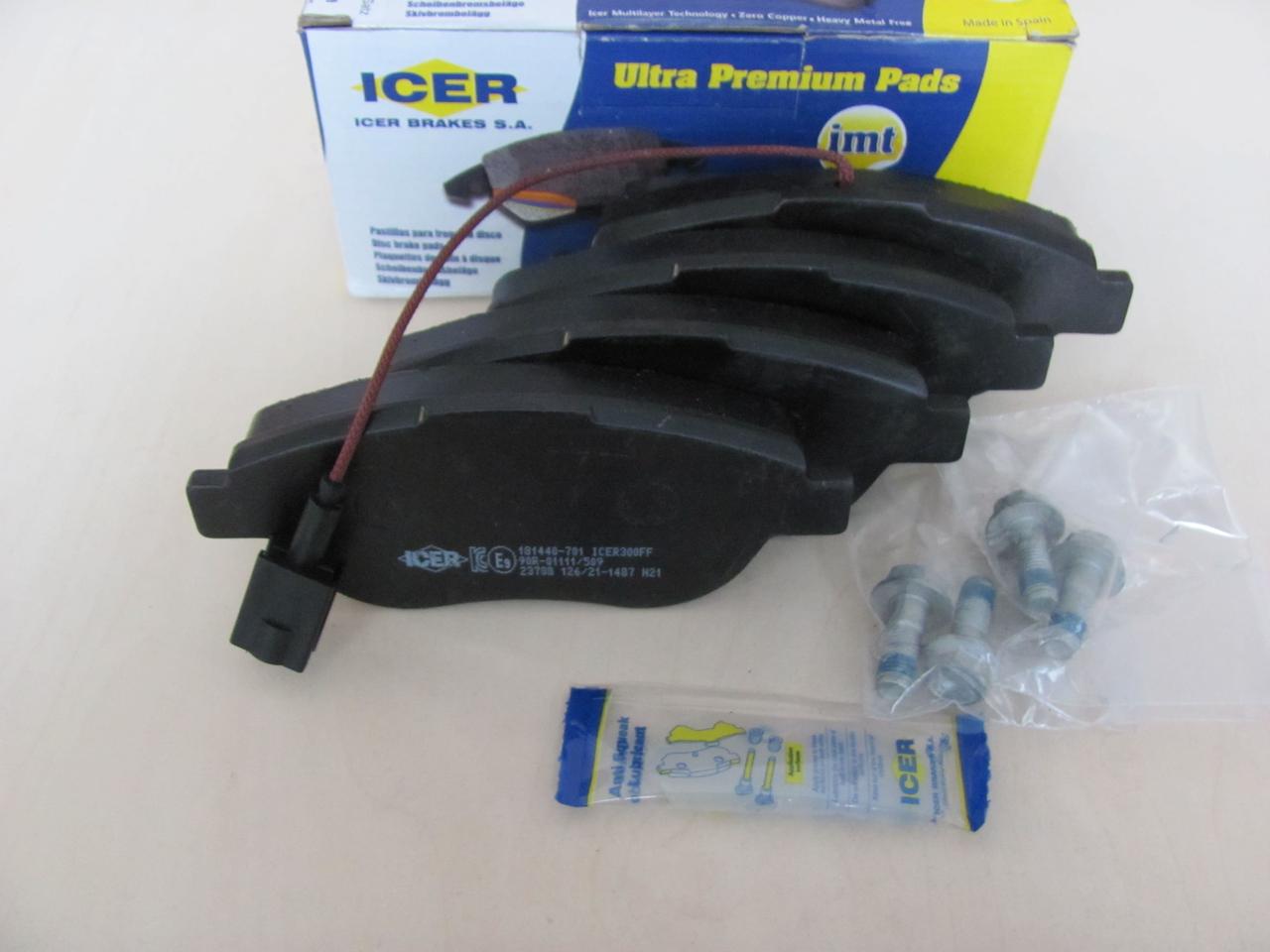 Гальмівні колодки передні Fiat Doblo | 05-09 | Bosch великі | ICER 181440, фото 1