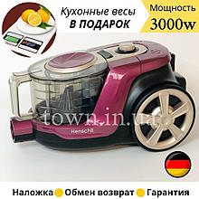 Колбовый пилосос без мішка Henschll XN19-88 (4 л) 3000Вт Циклоный,побутової,для дому,безмішковий потужний