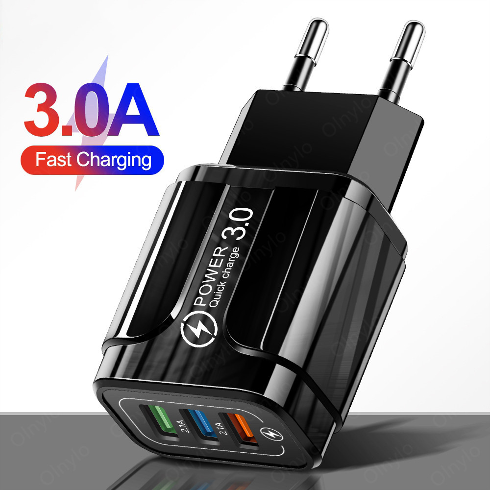 Зарядний пристрій USB 3.0 А! Адаптер швидкої зарядки EU для смартфонів Samsung, Xiaomi і iPhone X MAX!