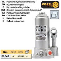 Домкрат гідравлічний стовбцевий F=8 т h=190-365 мм VOREL-80042