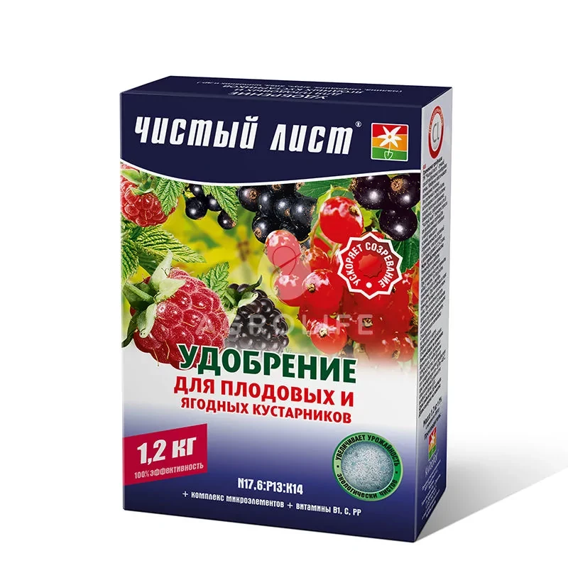 Добриво 1,2 кг — для плодових і ягідних кущів, Чистий лист