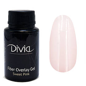 Divia - Базове покриття з волокнами Fiber Overlay Gel (FO24 - Sweet Pink) (30 мл)