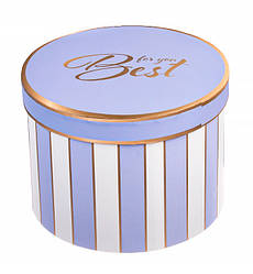 Подарункова коробка "Best for you" h - 15 см, діаметр - 25.5 см., Польща, колір лаванда