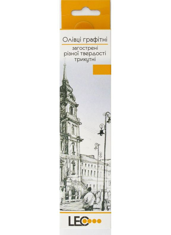 Олівці чорнографітні, набір 6 шт., Leo, L1505-6