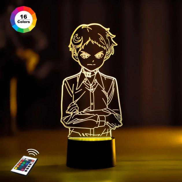 3D нічник "Норман" (ВОЛІЧНЕ ЗОБРАЖЕННЯ)+ пульт ДК + мережевий адаптер + батарейки (3ААА) 3DTOYSLAMP