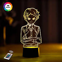 3D нічник "Норман" (ВОЛІЧНЕ ЗОБРАЖЕННЯ)+ пульт ДК + мережевий адаптер + батарейки (3ААА) 3DTOYSLAMP