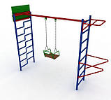 Спортивний комплекс для вулиці "Качуля" + баскетбольне кільце + брусяча та турнік, фото 2