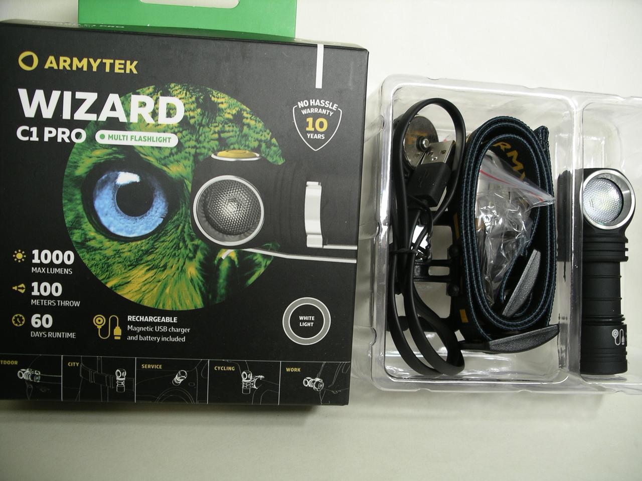 Мультиліхтар Armytek Wizard C1 Pro Magnet USB+18350 LH351D White (холодне світло)