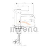 Змішувач для раковини Invena Glamour  BU-02-009 золотий, фото 3