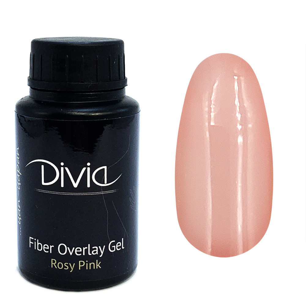 Divia - Базове покриття з волокнами Fiber Overlay Gel (FO30 - Rosy Pink) (30 мл)
