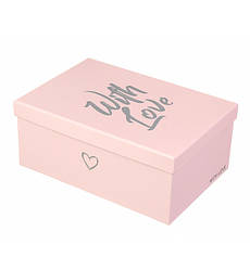 Подарункова коробка "With love", 26х18х11 см, колір рожевий
