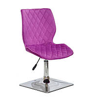 Стілець Toni 4CH-Base бузковий 1022 оксамит на хромованій квадратній опорі з регулюванням висоти сидіння, фото 4
