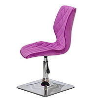 Стілець Toni 4CH-Base бузковий 1022 оксамит на хромованій квадратній опорі з регулюванням висоти сидіння, фото 6