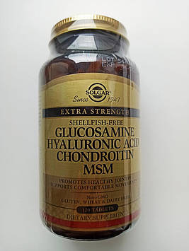 Глюкозамін Гіалуронова кислота хондроітин МСМ Solgar Glucosamine Hyaluronic Acid Chondroitin MSM 120 tabs