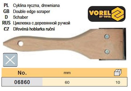 Цикля ручка дерево l=40 мм VOREL-06840