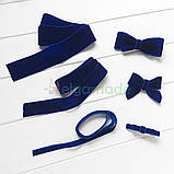 Стрічка оксамитова ТЕМНО-СИНЯ, 10 мм, фото 2