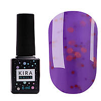 Гель-лак Kira Nails Yoghurt Boom №012 (чорничне морозиво з неоновими блискітками, йогурт), 6 мл