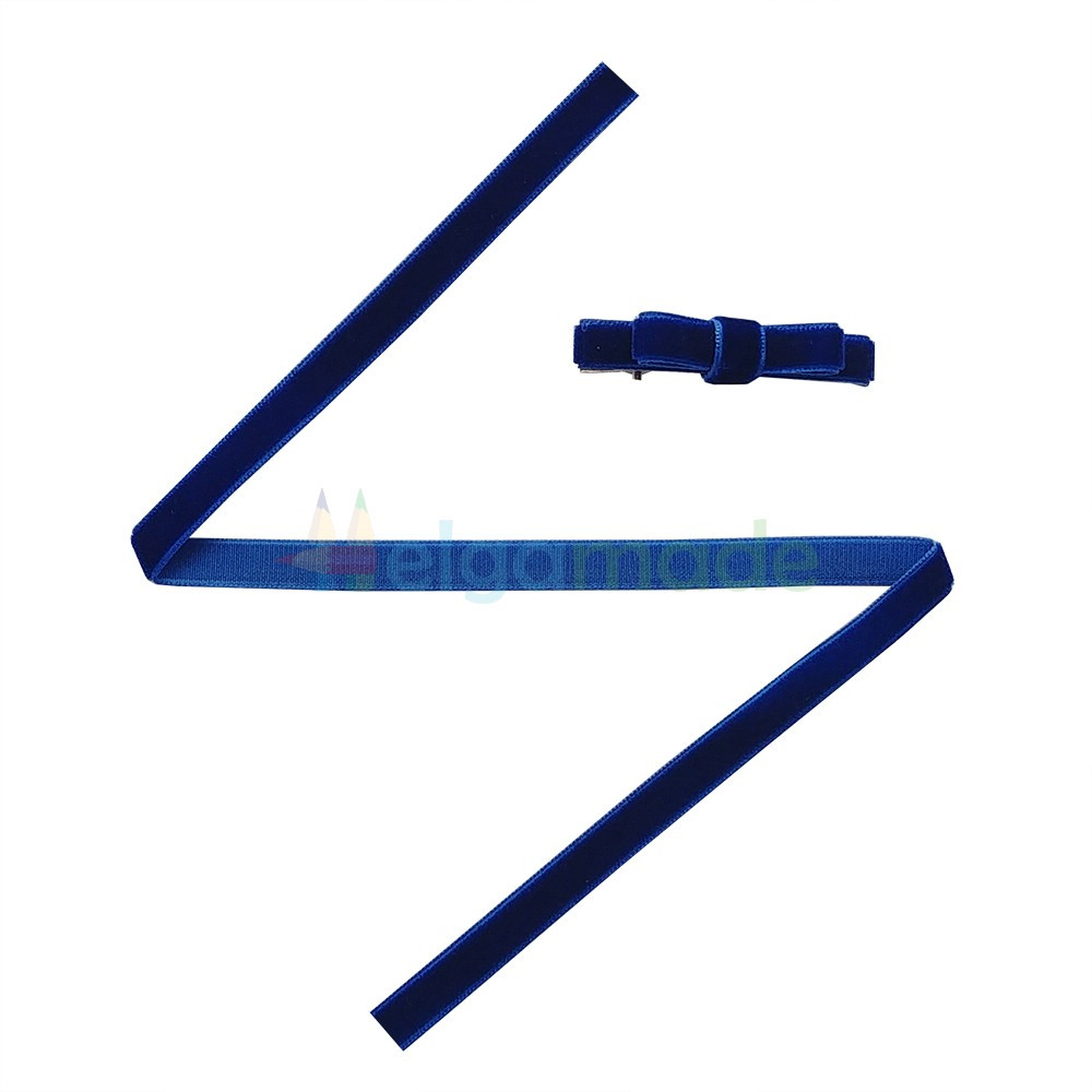 Стрічка оксамитова ТЕМНО-СИНЯ, 10 мм, фото 1