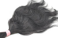 Тёмные чёрные 100% славянские волосы для наращивания и изделий 45 см, 112 грамм