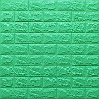 Декоративна 3Д-панель стінова Зелена трава Цегла самоклеюча 3d панелі для стін 700x770x7 мм (12-7мм)