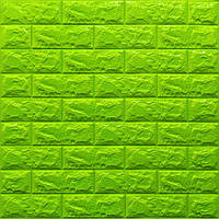 Декоративная 3Д-панель стеновая Зеленый Кирпич самоклеющиеся 3d панели для стен 700x770x7 мм (13-7мм)