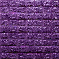 Декоративна 3Д-панель стінова Фіолетова Цегла самоклеючі 3d панелі для стін 700x770x7 мм (16-7мм)