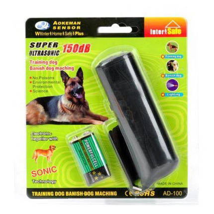 Ультразвуковий відлякувач собак Aokeman sensor Super Ultrasonic dog training AD-100 SH 180Дб 3 в 1 новинка, фото 2