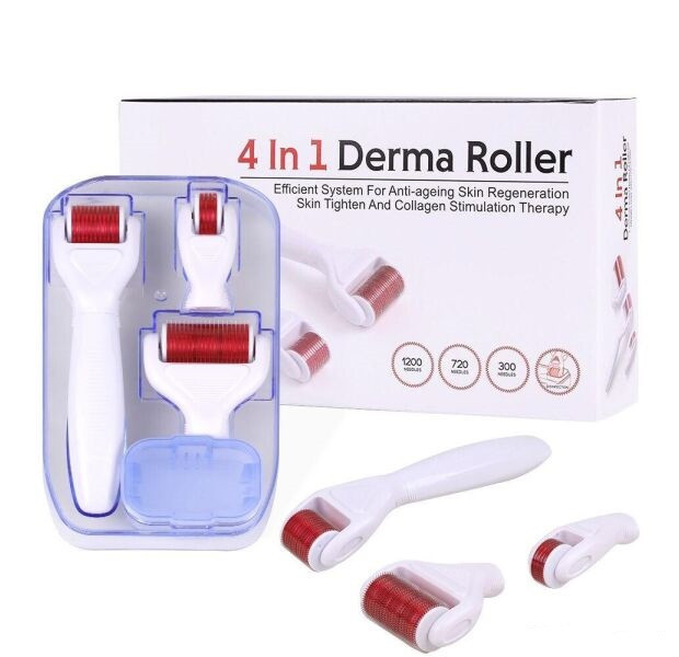 Мезороллер для обличчя і тіла 4 в 1 Derma-Roller (дермороллер)